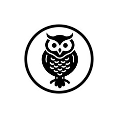 Creative a simple Owl bird silhouette vector Style with white background