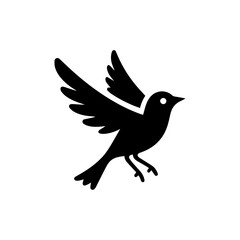 Creative a simple bird silhouette vector Style with white background