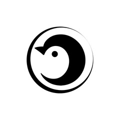 Creative a simple bird silhouette vector Style with white background