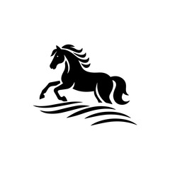  Creative simple Horse silhouette vector Style with white background