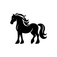  Creative simple Horse silhouette vector Style with white background