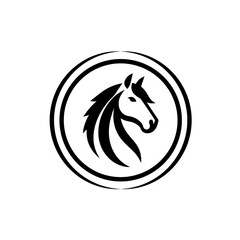  Creative simple Horse silhouette vector Style with white background
