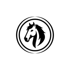  Creative simple Horse silhouette vector Style with white background