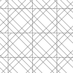 Abstract geometric pattern with crosses, stripes, lines. Seamless vector background. White and black ornament. Modern reticulated graphic design.