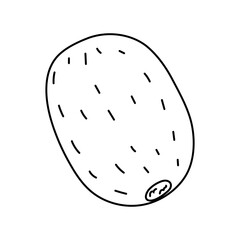 Simple line drawing of a kiwi fruit showing its distinct oval shape and texture