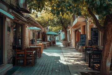 Fototapeta premium Charming old town cafe with a mix of styles