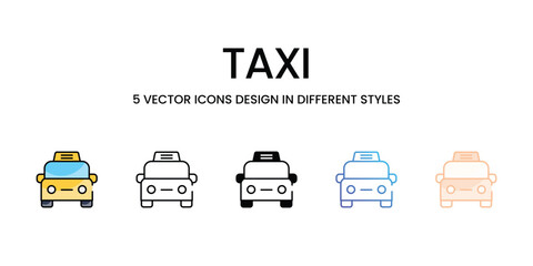 Taxi vector icons set ready to use web and mobile apps