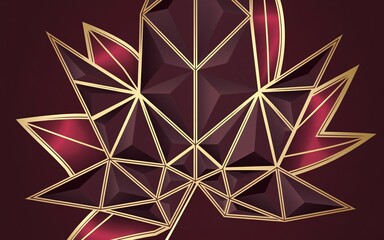 Abstract geometric background with a burgundy and gold design.