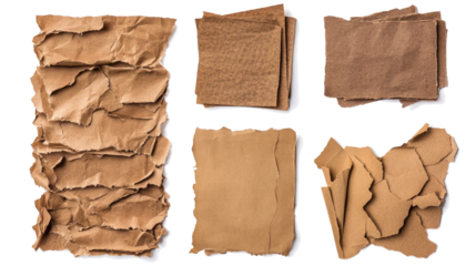 Ripped Paper Pieces on Transparent Background Generative AI