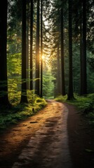 Obraz premium Sunbeams in the forest