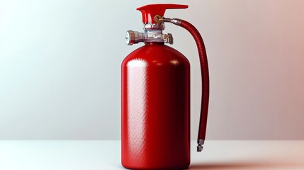 Obraz premium Red Fire Extinguisher, Safety Equipment Isolated on White, Fire Protection and Emergency Response