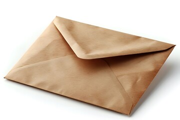 Classic Brown Envelope on a White Background