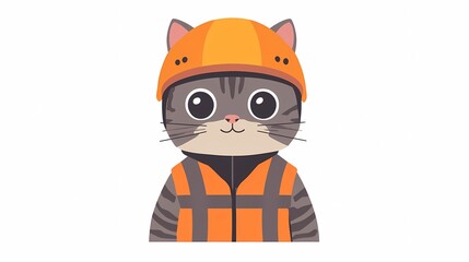 Anthropomorphic animals building together on a construction site, with safety gear and tools, ideal for construction-themed stock images with a creative touch.