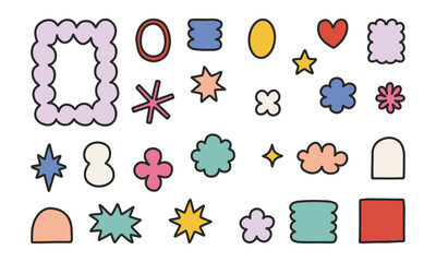 Abstract Bold Geometric Shapes Bundle. A vibrant set of 25 abstract geometric shapes, featuring bold, playful designs. Perfect for modern, minimalist, and creative projects