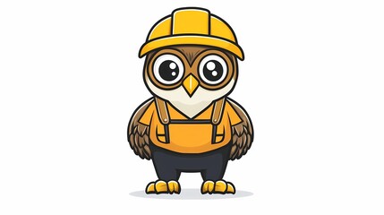 Animal characters as construction workers, wearing hard hats and safety vests, working on a building project, great for construction-related illustrations.