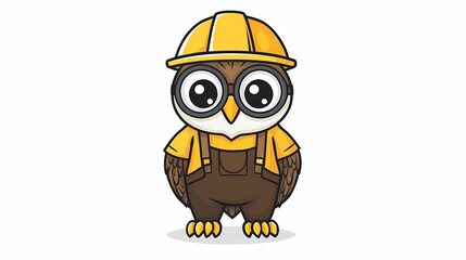 Animal characters as construction workers, wearing hard hats and safety vests, working on a building project, great for construction-related illustrations.