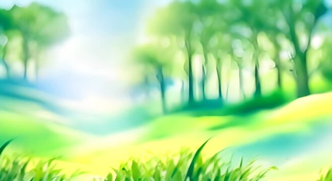 World environment green sky bokeh concept eco reusing day new environmental christmas watercolor forest pattern yellow life agriculture responsibility green social 4K