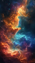 Obraz premium Galaxy background with stars and nebulas