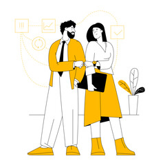 People are celebrating successful partnership.