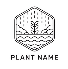 vector plant name logo design