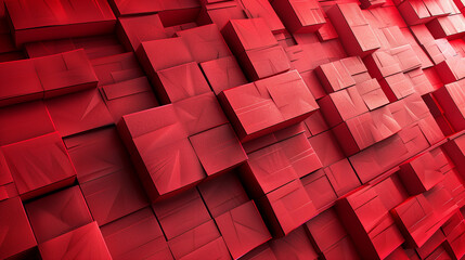 A red background with red blocks