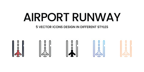 Airport Runway vector icons set ready to use web and mobile apps
