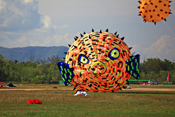 10 March 2013 International Kite Festival in Naresuan Camp, Cha-am Phetchaburi, Thailand