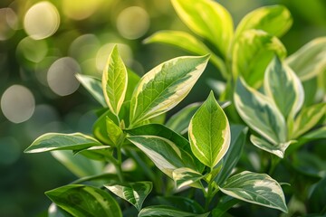 Obraz premium Lush Green Leaves Glowing in Natural Light