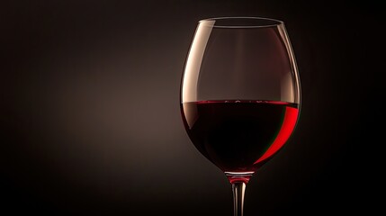 Elegant Glass of Red Wine Against Dark Background