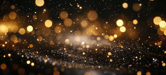 Naklejka premium Bright and Shimmering Golden Bokeh with Soft Light