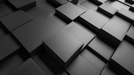 A black and white image of a black cube pattern