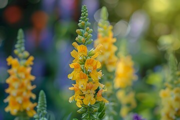 Vibrant Yellow Flowers in Bloom with a Soft Focus Background