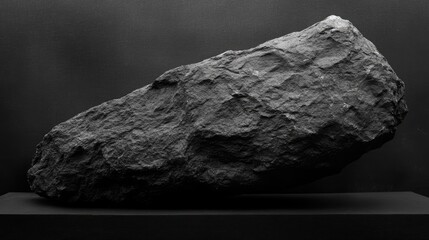 Fototapeta premium Dark Stone on Black Background for Artistic Display
