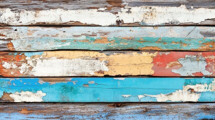 Colorful Weathered Wooden Planks Background