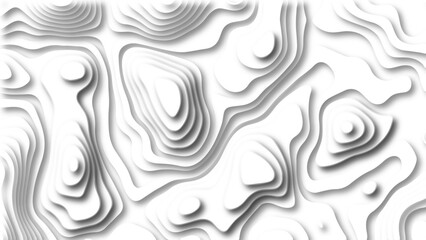 Abstract 3D background creative pattern in illustration with white color design in papercut.Topographic canyon geometric map relief texture with curved layers and shadow. Abstract realistic papercut	
