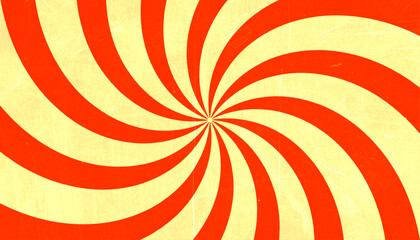 groovy 70s background with twisted sunburst. vector illustration