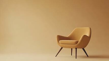 Modern Isolated Lounge Chair on Plain Background