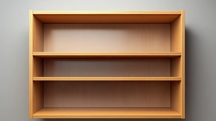 Obraz premium Isolated Wooden Bookshelf on Plain Background