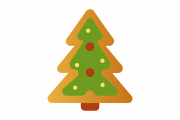 christmas tree isolated on white vector illustration.