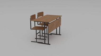 school desk with school furnitures