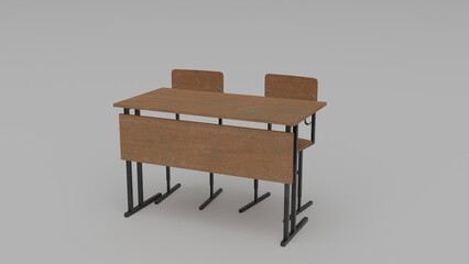 school desk with school furnitures