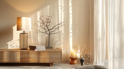Fototapeta premium Modern Interior of Stylish Living Room ,Wall Mock Up, Frame , Poster with Beautiful Background, 3d render