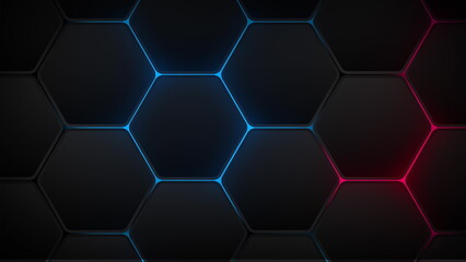 A mesmerizing hexagonal pattern with vibrant neon accents abstract background seamless loop