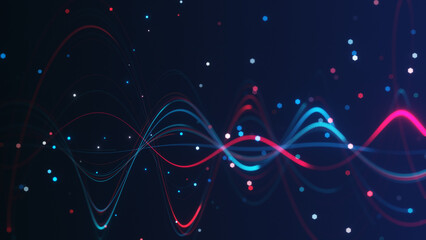 Abstract Background Seamless Loop An artistic representation of a Digital Wave Distortion Effect featuring Neon Colors