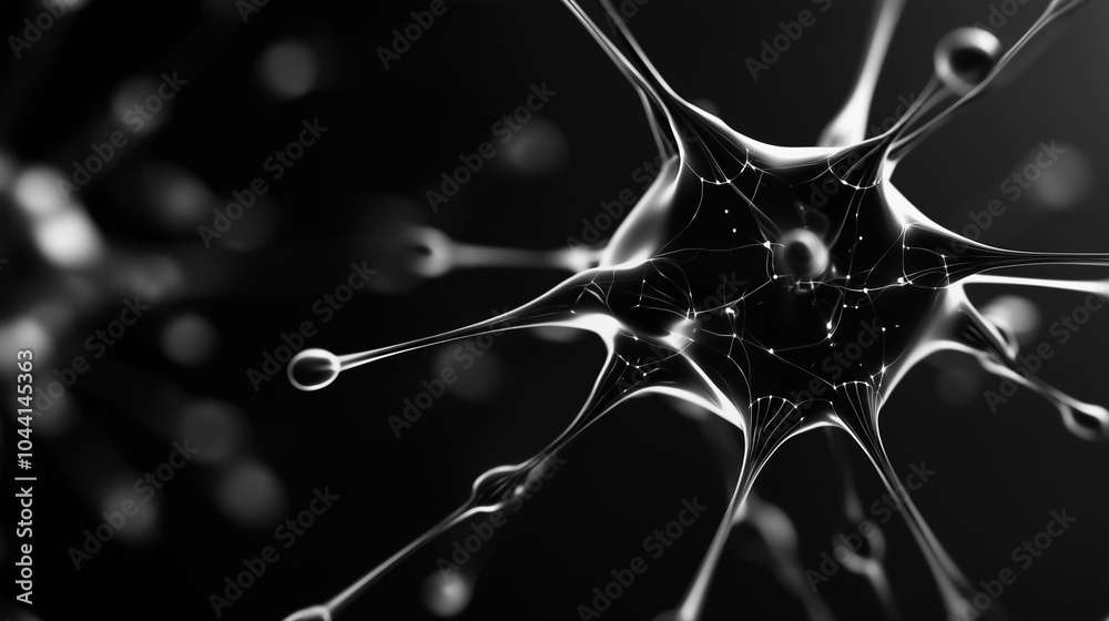 Poster complex neural network visualization with vibrant nodes and lines on a dark background
