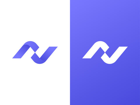 Modern digital N letter logo design, N Loop Logo, N Minimal Bold Logo