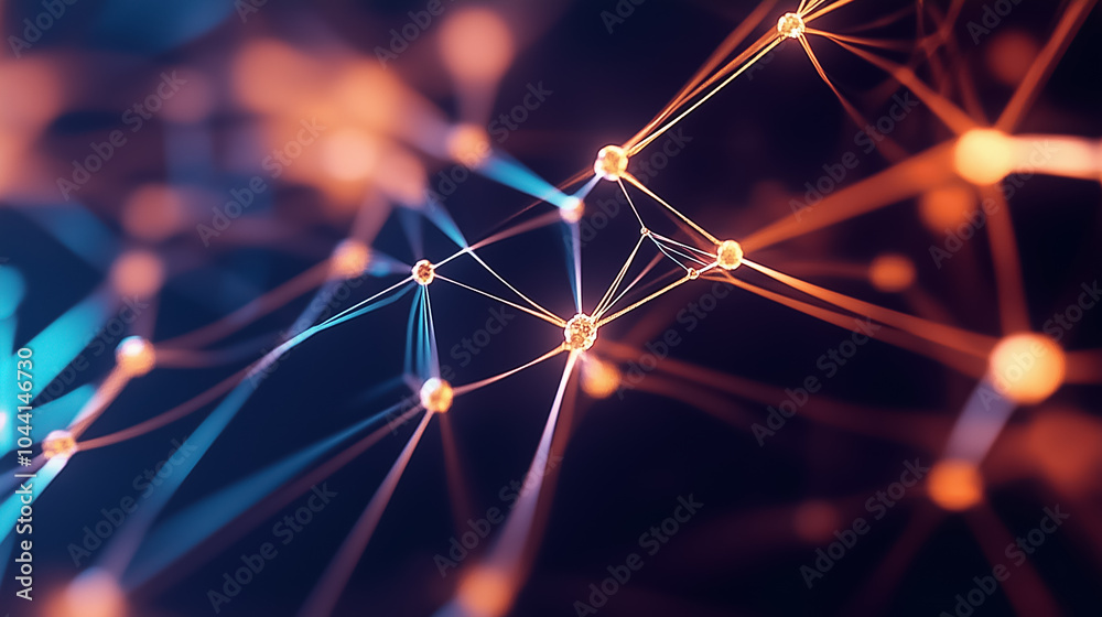 Poster this visualization showcases a neural network, highlighting dynamic connections and data flow betwee