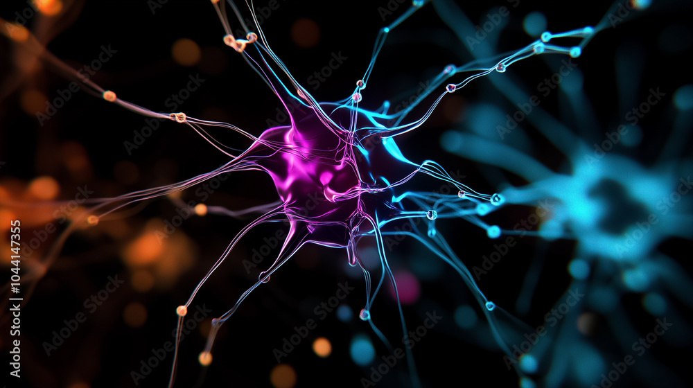 Poster a colorful depiction of interconnected nodes showcasing the structure and function of an ai neural n