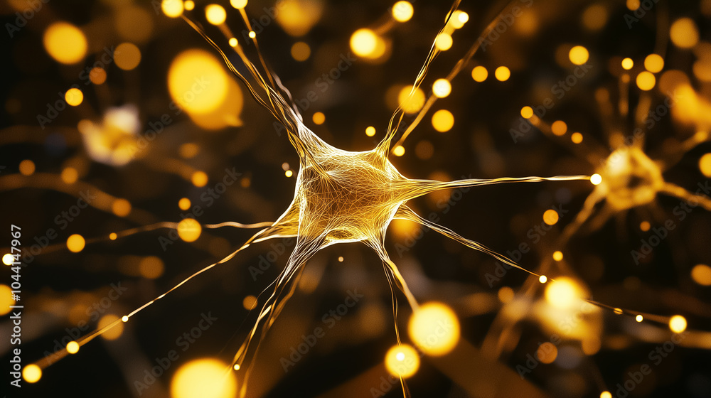 Poster this artwork showcases a neural network system, featuring glowing connections and nodes representing