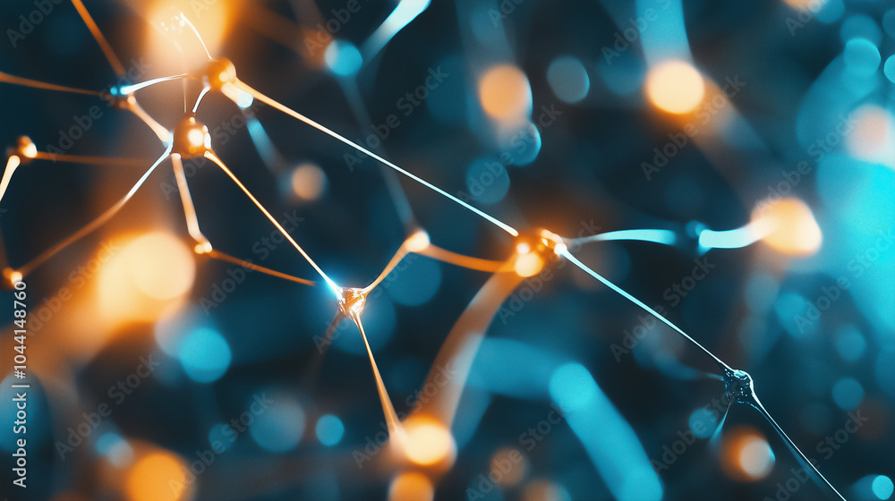Poster this artwork depicts a colorful neural network with interconnected nodes illustrating complex data i